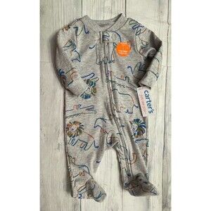 Carter's Gray Animal Print Footie